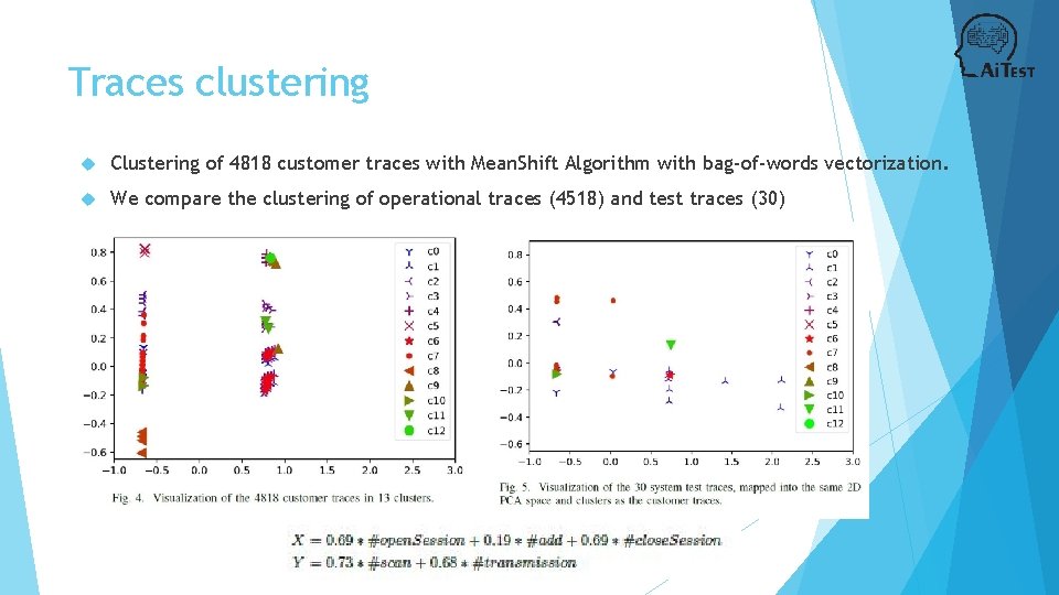 Traces clustering Clustering of 4818 customer traces with Mean. Shift Algorithm with bag-of-words vectorization.