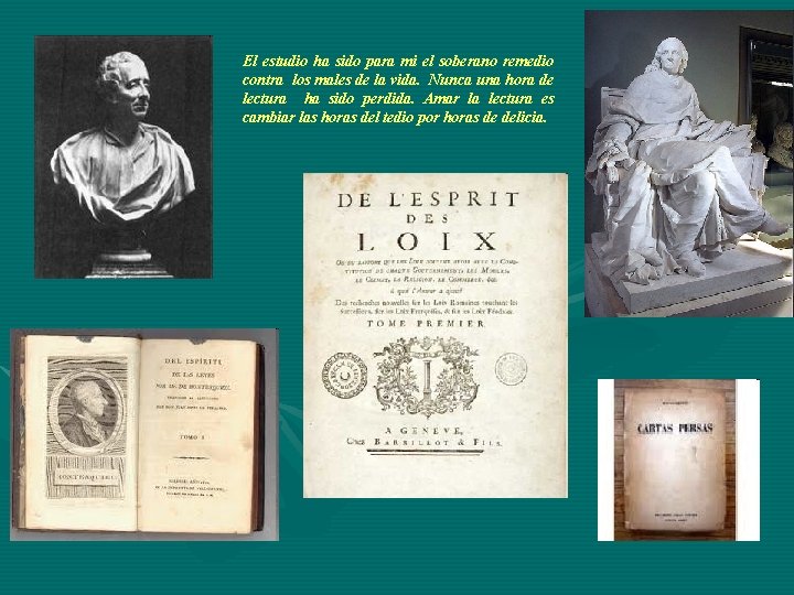 El estudio ha sido para mi el soberano remedio contra los males de la