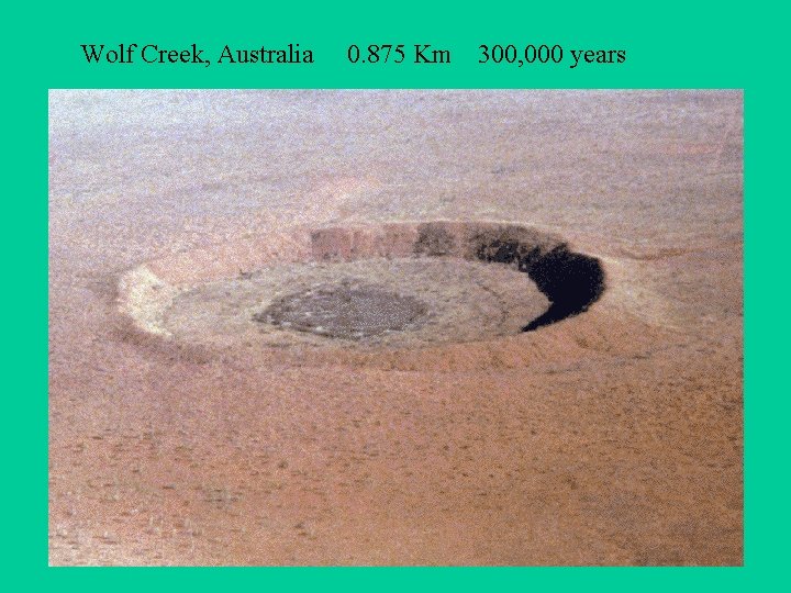 Wolf Creek, Australia 0. 875 Km 300, 000 years 