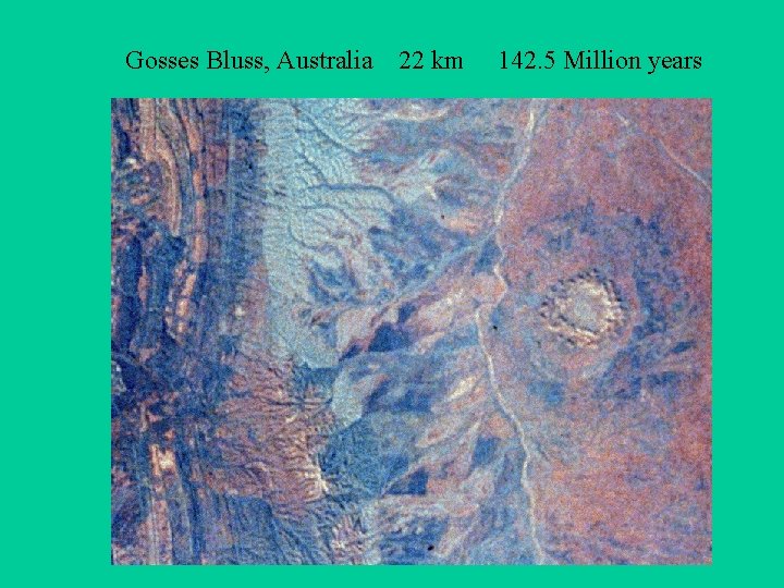 Gosses Bluss, Australia 22 km 142. 5 Million years 