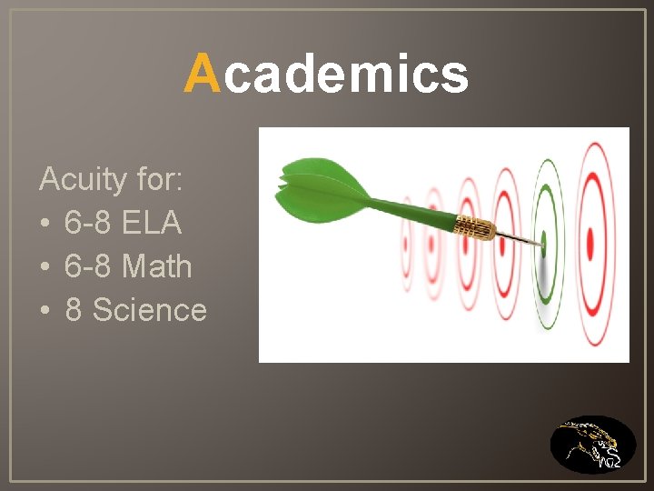 Academics Acuity for: • 6 -8 ELA • 6 -8 Math • 8 Science