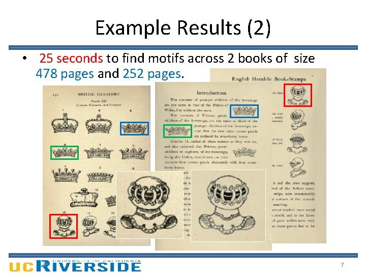 Example Results (2) • 25 seconds to find motifs across 2 books of size