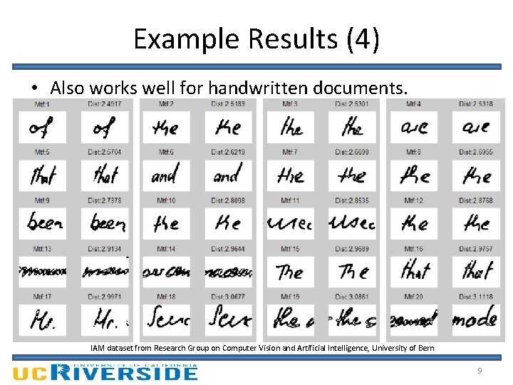 Example Results (4) • Also works well for handwritten documents. IAM dataset from Research