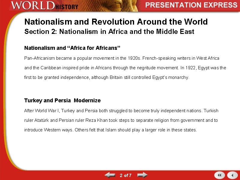 Nationalism and Revolution Around the World Section 2: Nationalism in Africa and the Middle