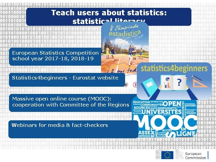 Teach users about statistics: statistical literacy European Statistics Competition school year 2017 -18, 2018