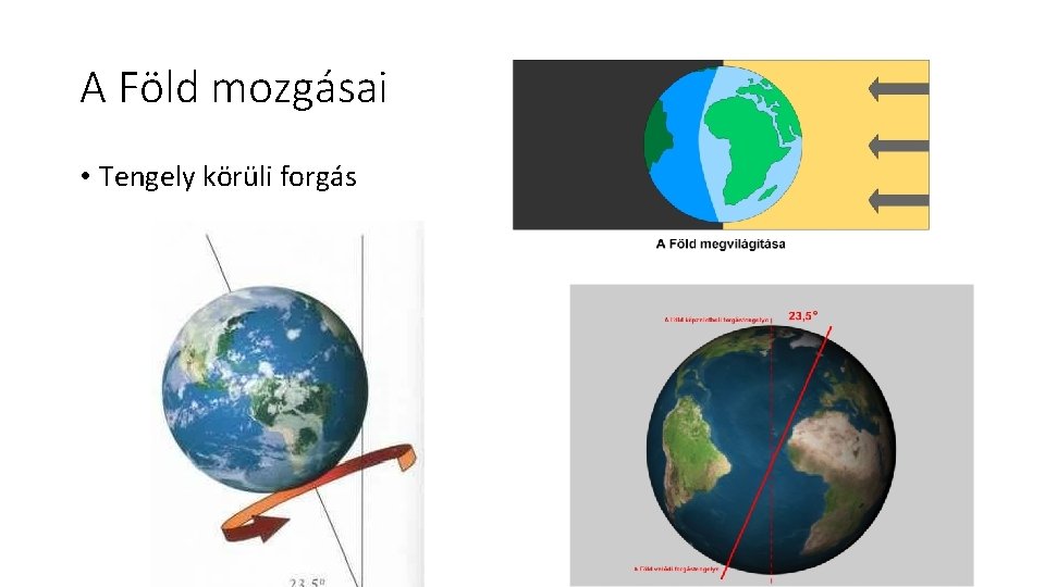 A Föld mozgásai • Tengely körüli forgás 