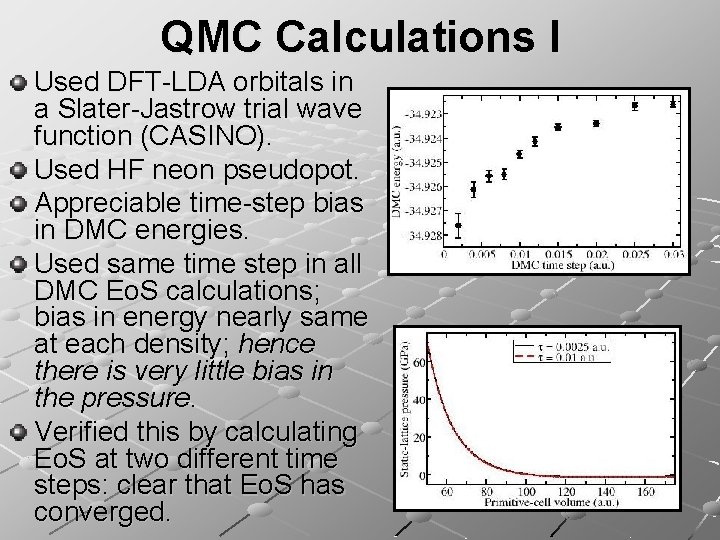 QMC Calculations I Used DFT-LDA orbitals in a Slater-Jastrow trial wave function (CASINO). Used