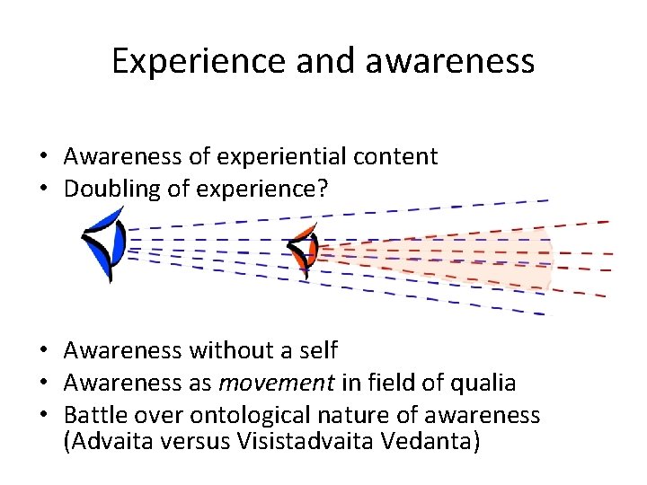 Experience and awareness • Awareness of experiential content • Doubling of experience? • Awareness