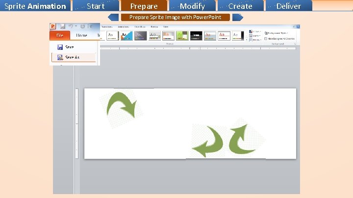 Sprite Animation Start Prepare Modify Prepare Sprite Image with Power. Point Create Deliver 