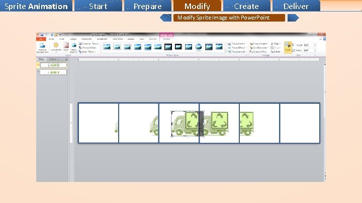 Sprite Animation Start Prepare Modify Create Modify Sprite Image with Power. Point Deliver 