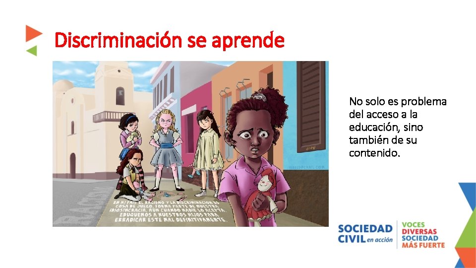 Discriminación se aprende No solo es problema del acceso a la educación, sino también