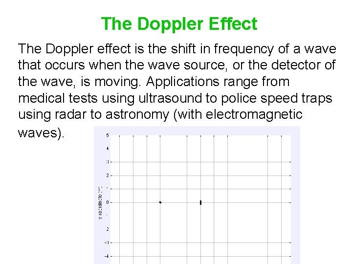 The Doppler Effect The Doppler effect is the shift in frequency of a wave