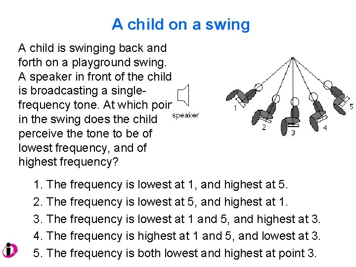 A child on a swing A child is swinging back and forth on a