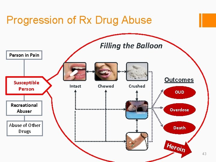 Progression of Rx Drug Abuse Filling the Balloon Person in Pain Susceptible Person Intact