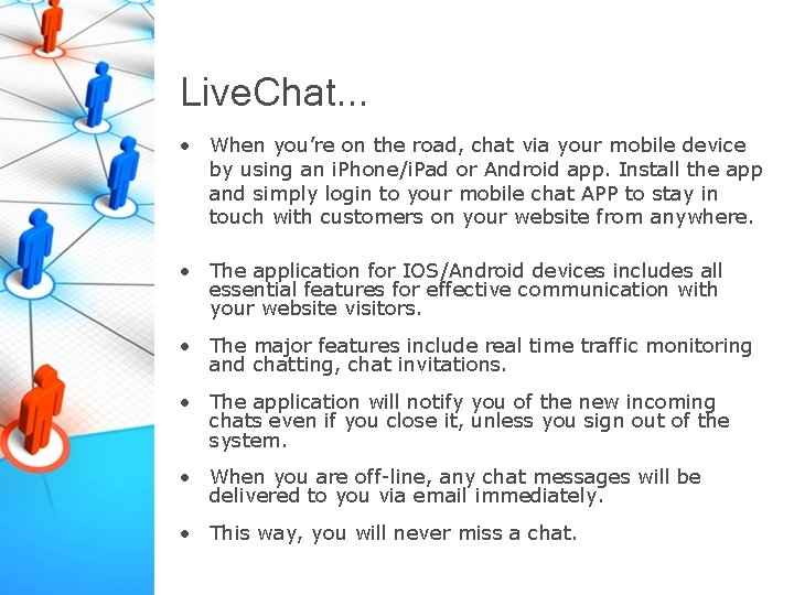 Live chat communication