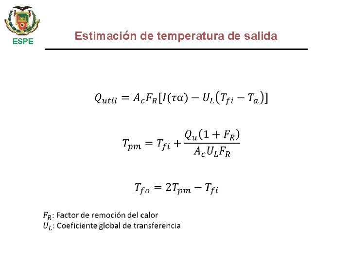 ESPE • Estimación de temperatura de salida 