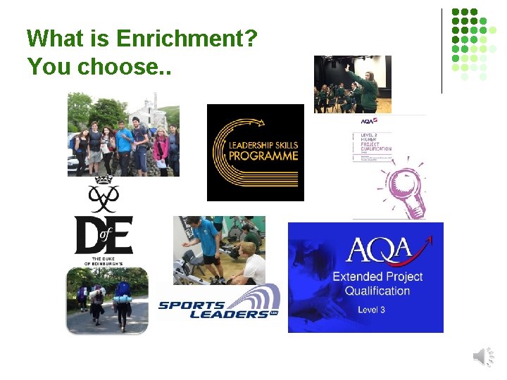 What is Enrichment? You choose. . 