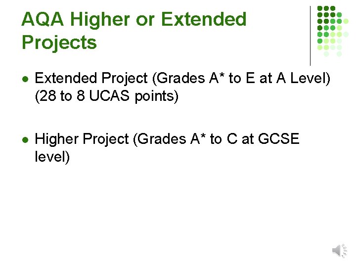 AQA Higher or Extended Projects l Extended Project (Grades A* to E at A