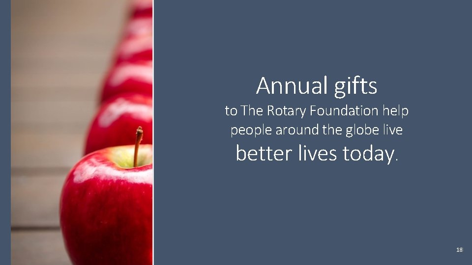 Annual gifts to The Rotary Foundation help people around the globe live better lives