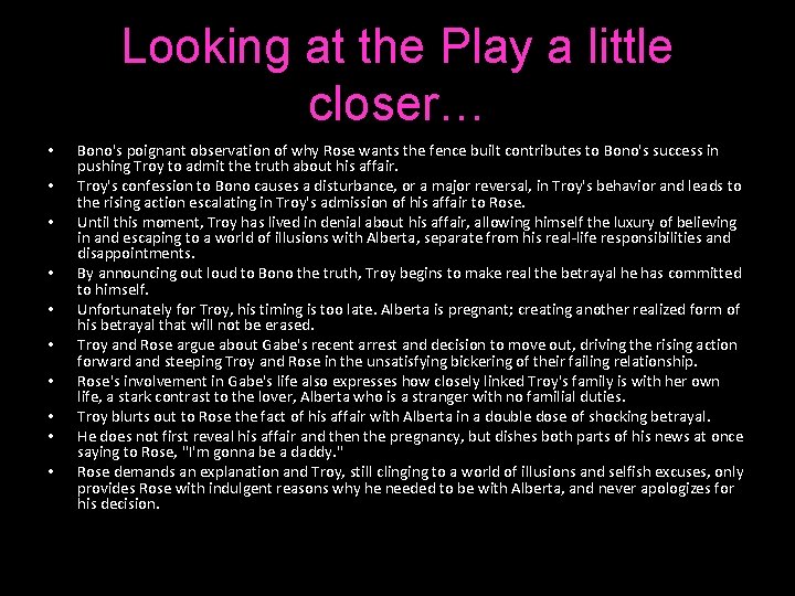 Looking at the Play a little closer… • • • Bono's poignant observation of