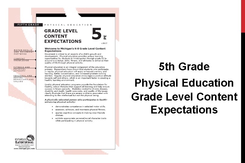 5 th Grade Physical Education Grade Level Content Expectations 6/17/2021 35 