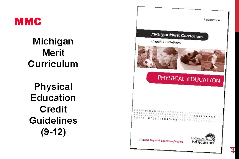 MMC Michigan Merit Curriculum 6/17/2021 44 Physical Education Credit Guidelines (9 -12) 