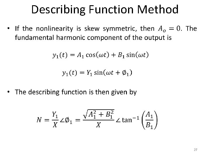 Describing Function Method • 27 