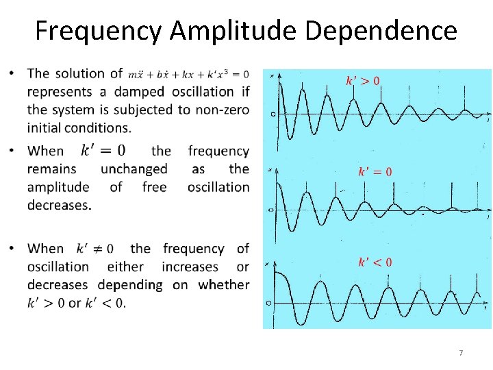 Frequency Amplitude Dependence • 7 