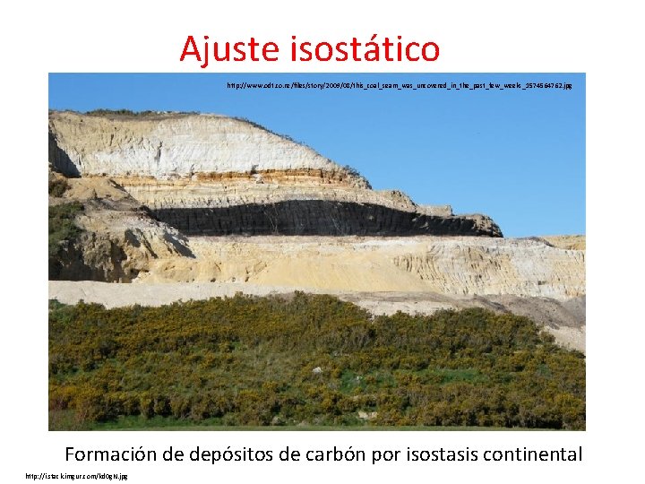 Ajuste isostático http: //www. odt. co. nz/files/story/2009/08/this_coal_seam_was_uncovered_in_the_past_few_weeks_1574564762. jpg Formación de depósitos de carbón por