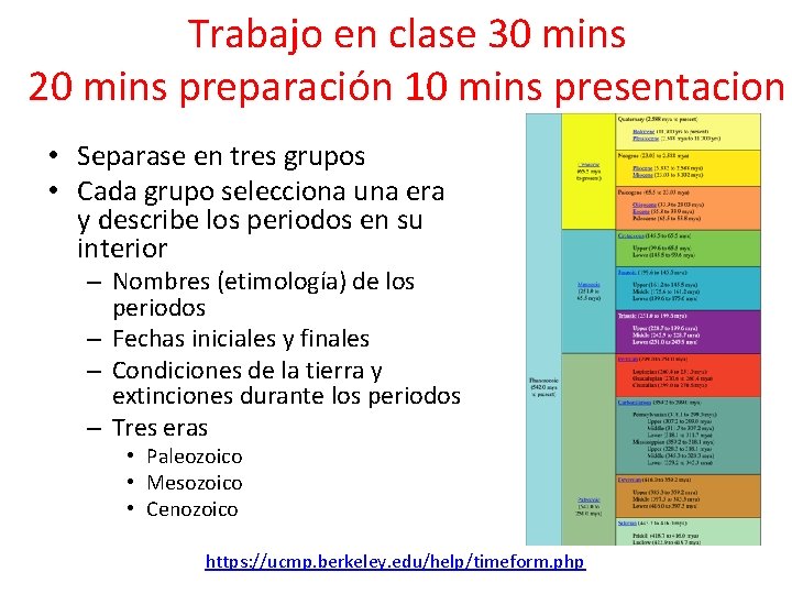 Trabajo en clase 30 mins 20 mins preparación 10 mins presentacion • Separase en