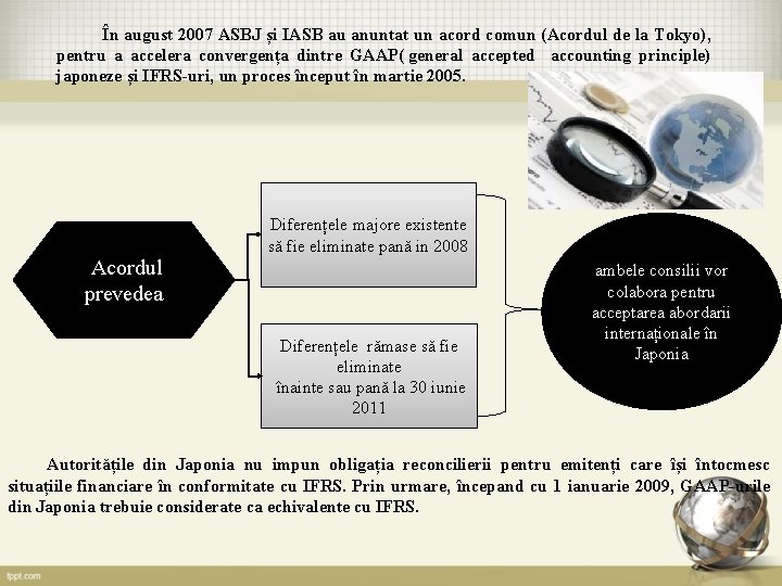 În august 2007 ASBJ și IASB au anuntat un acord comun (Acordul de la