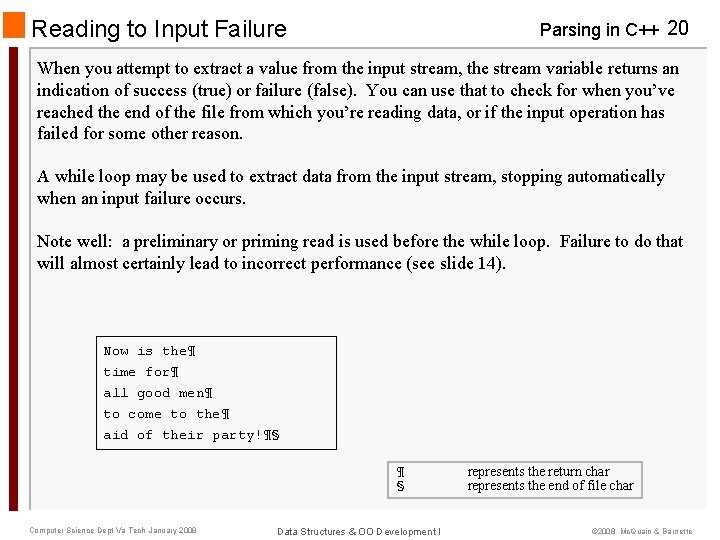 Reading to Input Failure Parsing in C++ 20 When you attempt to extract a