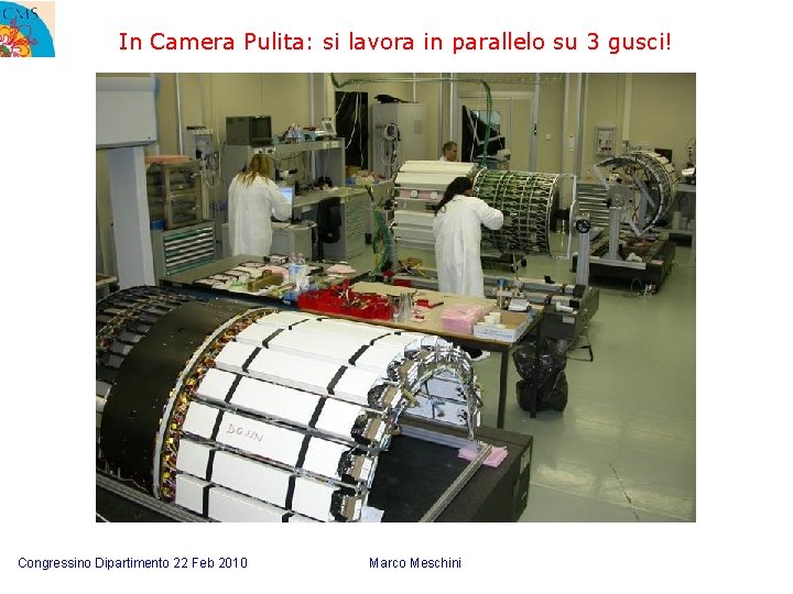 In Camera Pulita: si lavora in parallelo su 3 gusci! Congressino Dipartimento 22 Feb