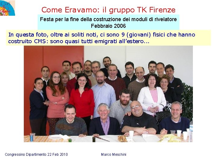 Come Eravamo: il gruppo TK Firenze Festa per la fine della costruzione dei moduli