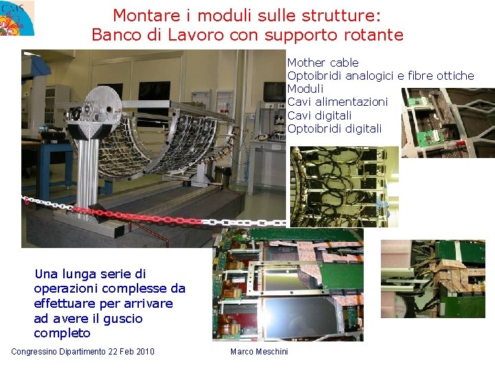 Montare i moduli sulle strutture: Banco di Lavoro con supporto rotante Mother cable Optoibridi