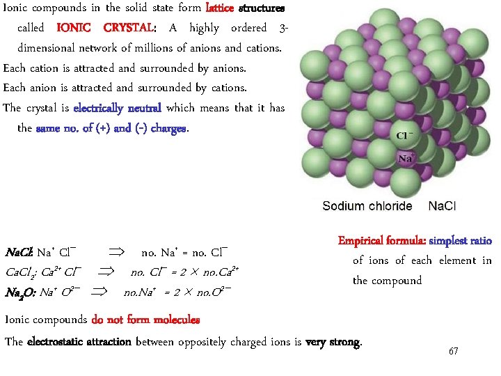 Ionic compounds in the solid state form lattice structures called IONIC CRYSTAL: A highly Ionic compounds in the solid state form lattice structures called IONIC CRYSTAL: A highly