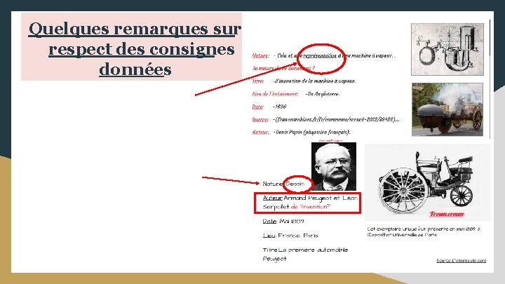 Quelques remarques sur le respect des consignes données 