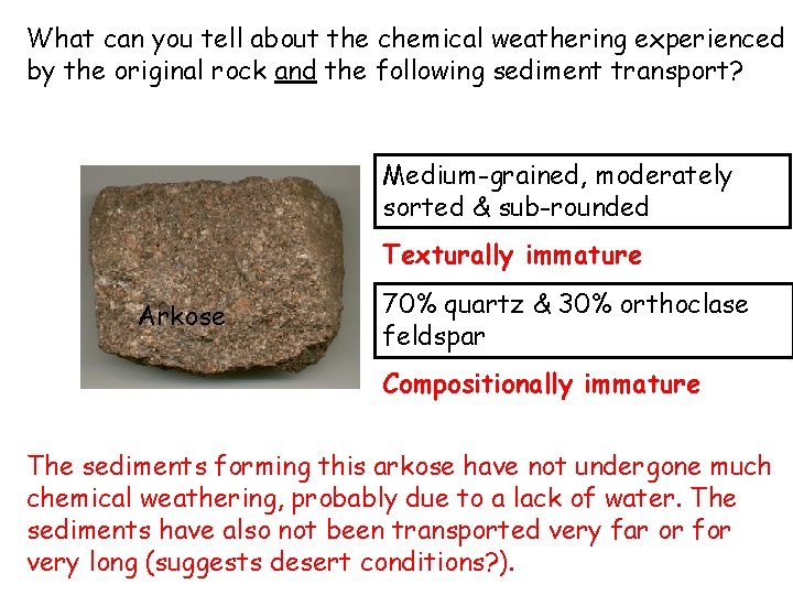 What can you tell about the chemical weathering experienced by the original rock and
