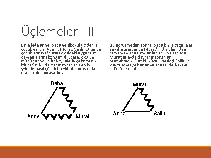 Üçlemeler - II Bir ailede anne, baba ve ilkokula giden 3 çocuk vardır: Adem, Üçlemeler - II Bir ailede anne, baba ve ilkokula giden 3 çocuk vardır: Adem,