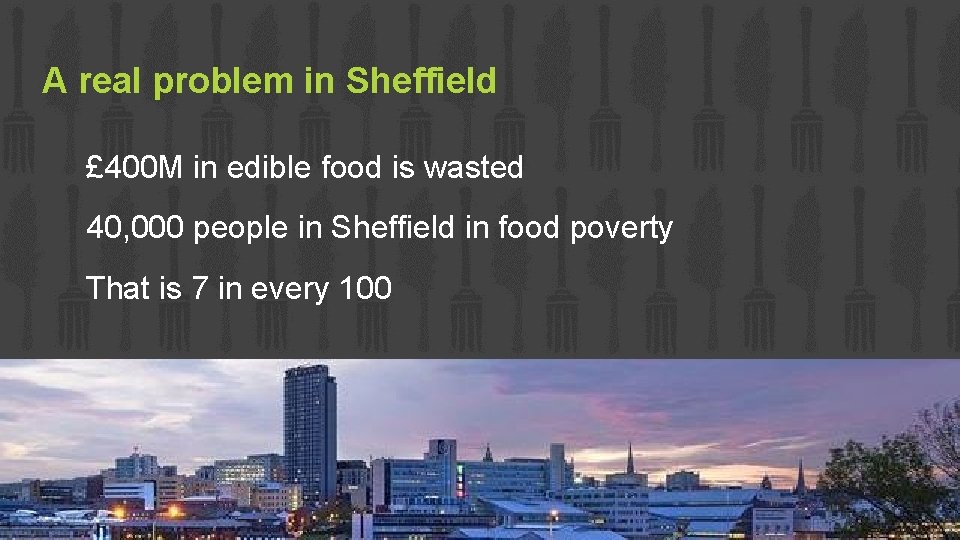 A real problem in Sheffield £ 400 M in edible food is wasted 40,