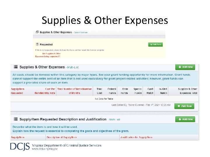 Supplies & Other Expenses 