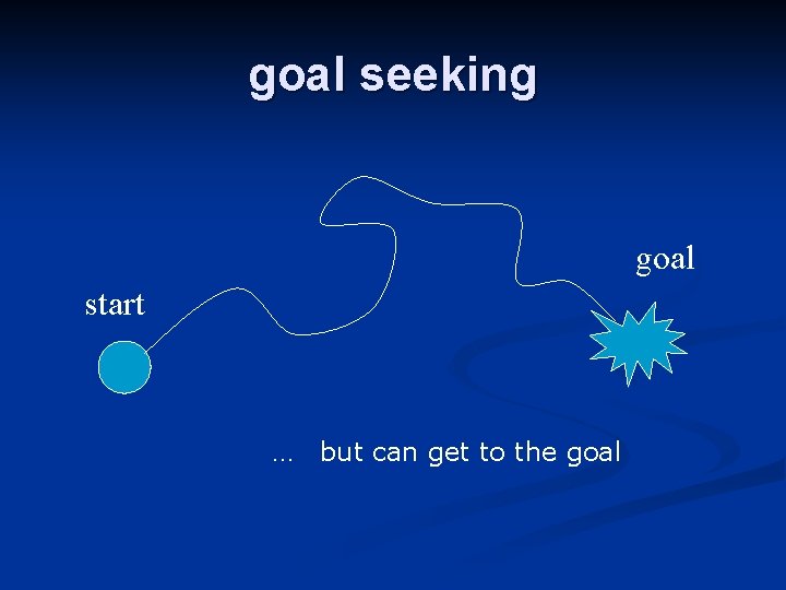 goal seeking goal start … but can get to the goal 