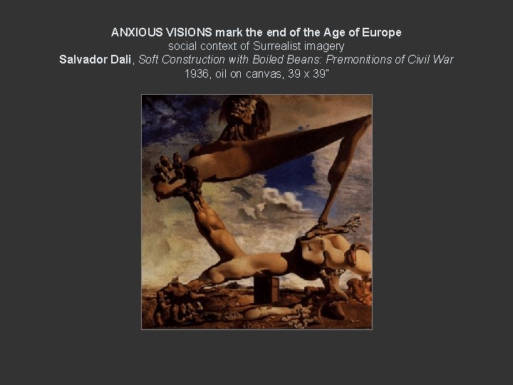 ANXIOUS VISIONS mark the end of the Age of Europe social context of Surrealist