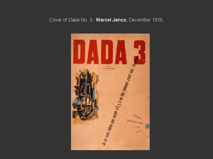 Cover of Dada No. 3, Marcel Janco, December 1918, 