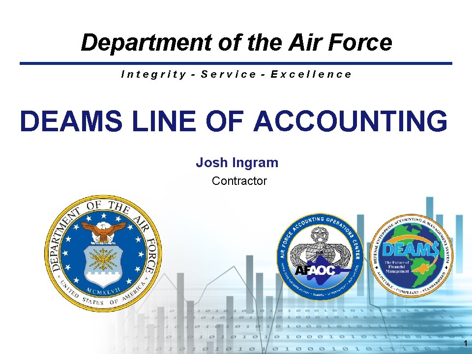 Department of the Air Force Integrity - Service - Excellence DEAMS LINE OF ACCOUNTING