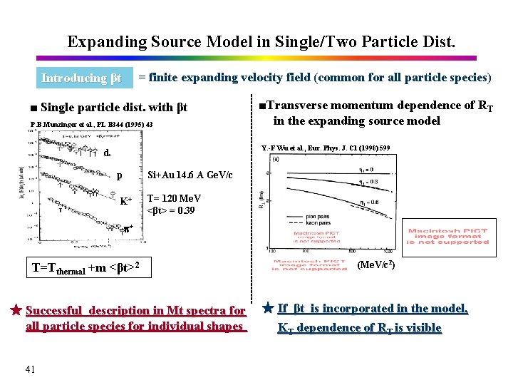 Expanding Source Model in Single/Two Particle Dist. = finite expanding velocity field (common for