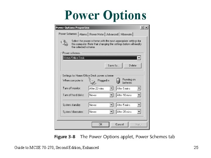 Power Options Guide to MCSE 70 -270, Second Edition, Enhanced 25 