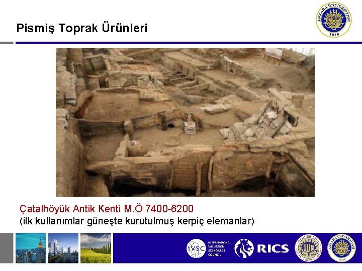 Pismiş Toprak Ürünleri Çatalhöyük Antik Kenti M. Ö 7400 -6200 (ilk kullanımlar güneşte kurutulmuş Pismiş Toprak Ürünleri Çatalhöyük Antik Kenti M. Ö 7400 -6200 (ilk kullanımlar güneşte kurutulmuş