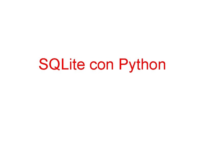 SQLite con Python 