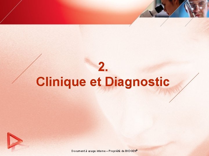 2. Clinique et Diagnostic Document à usage interne – Propriété de BIOGEN® 